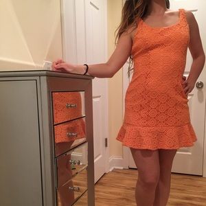 Lilly Pulitzer Crochet Orange Flare Dress
